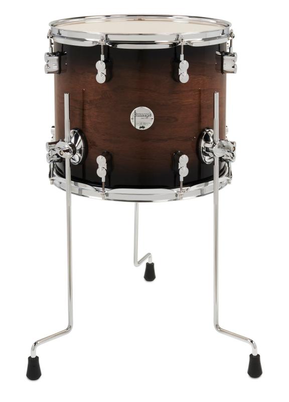 PDP Concept Exotic Floor Tom, 12x14'' - Walnut to Charcoal Burst Lacquer