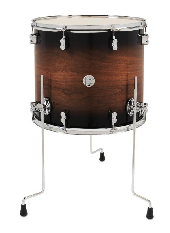 PDP Concept Exotic Floor Tom, 16x18'' - Walnut to Charcoal Burst Lacquer