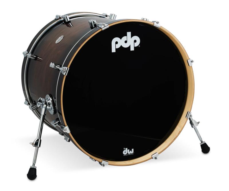 PDP Concept Exotic Bass Drum, 18x22'' - Walnut to Charcoal Burst Lacquer