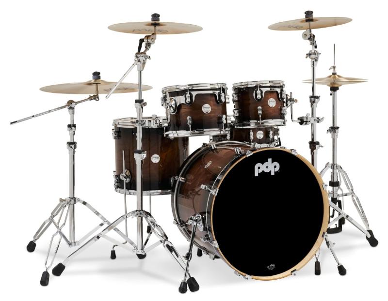 PDP Concept Exotic Shell Pack, 5pc, 22'' - Walnut to Charcoal Burst Lacquer