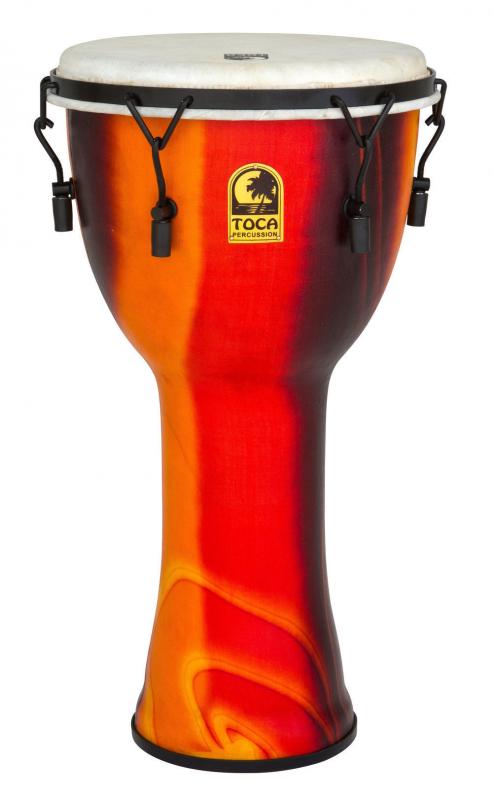 Djembe Freestyle Mechanically Tuned African Sunset, Toca