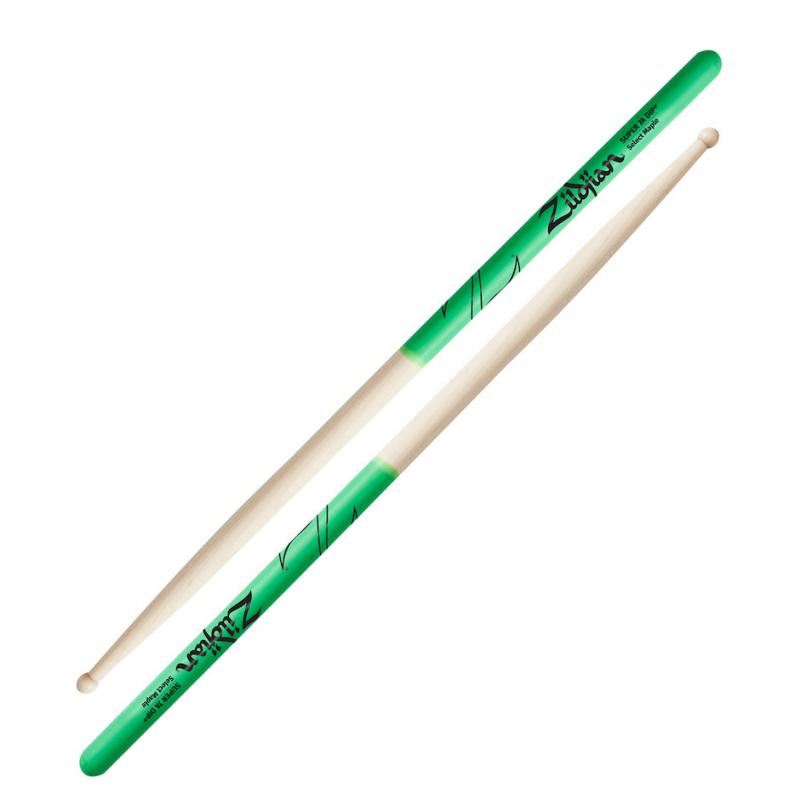 Zildjian Super 7A Green Dip Maple Drumsticks Wood Tip