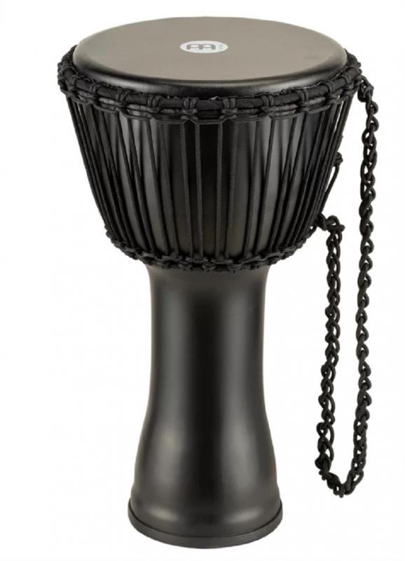 Meinl Percussion 10'' Travel Rope Djembe , Phantom Black, Goat head,