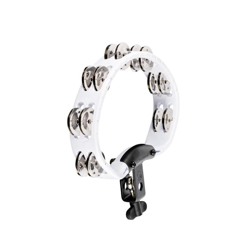 Meinl Percussion ABS Tamburin, Steel jingles, 2 rows, White, HTMT2WH