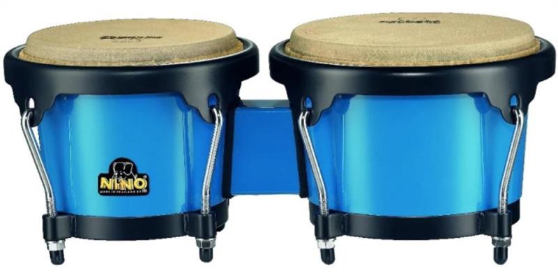 NINO Percussion ABS Bongo, Blue/Black, NINO17B-BK