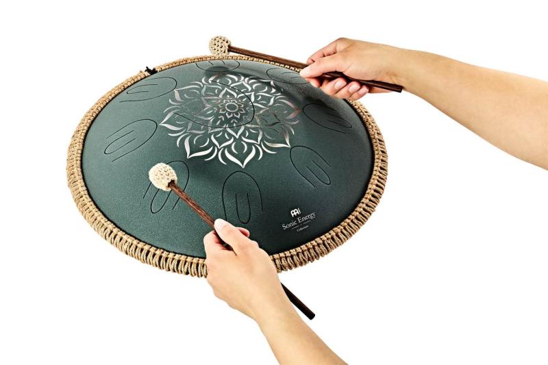 Meinl Percussion Octave Steel Tongue Drum, F Major, Dark Green, OSTD3DGE