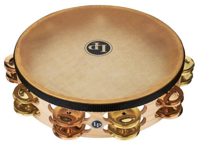Latin Percussion Tambourine Pro 10 in Double Row With Head 10'' Aluminium, LP384-AL