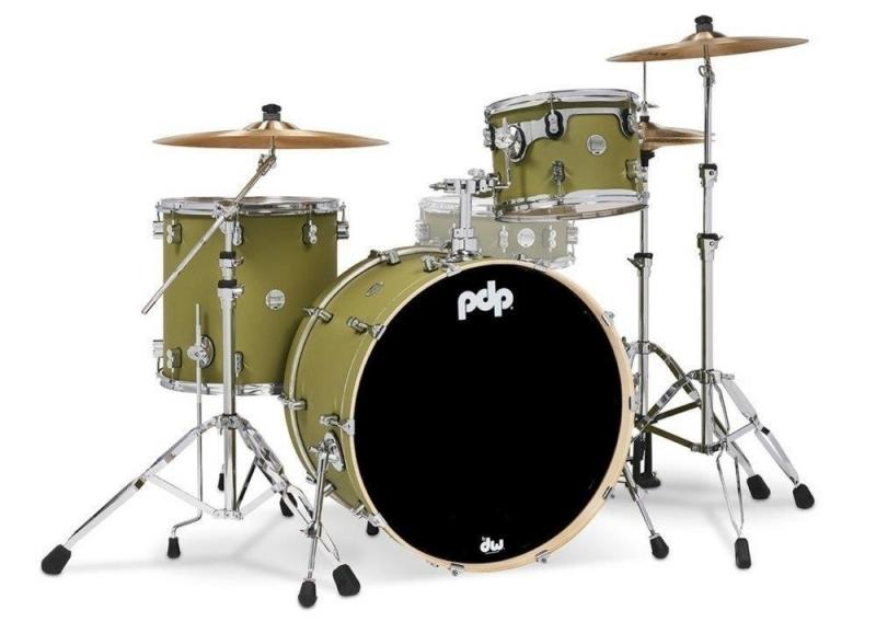 PDP by DW Shell set Concept Maple Finish Ply Satin Olive, PDCM24RKSO