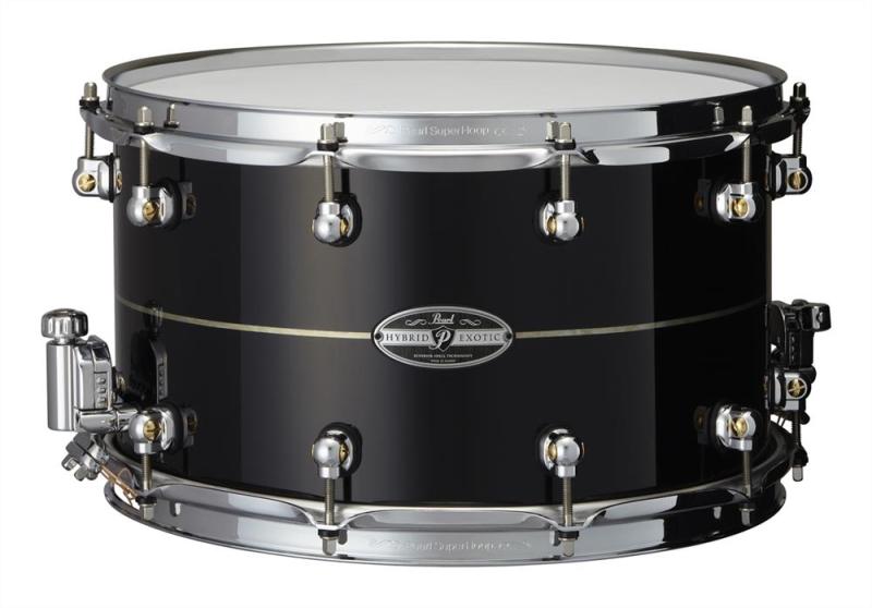 Pearl 14x8 Kapur/Fiberglass Hybrid Exotic Snare Drum Ebony Lacquer w/Pearl Inlay