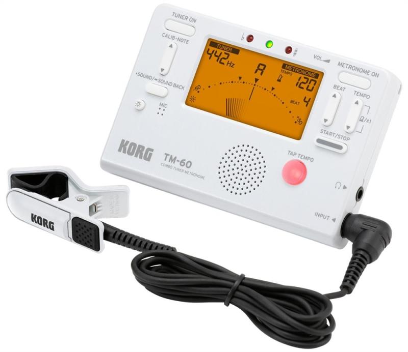 KORG TM60C-WH - Stämapparat och Metronom med kontaktmikrofon