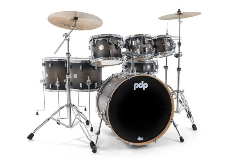 PDP by DW Drum set Concept Maple Red to Black Fade