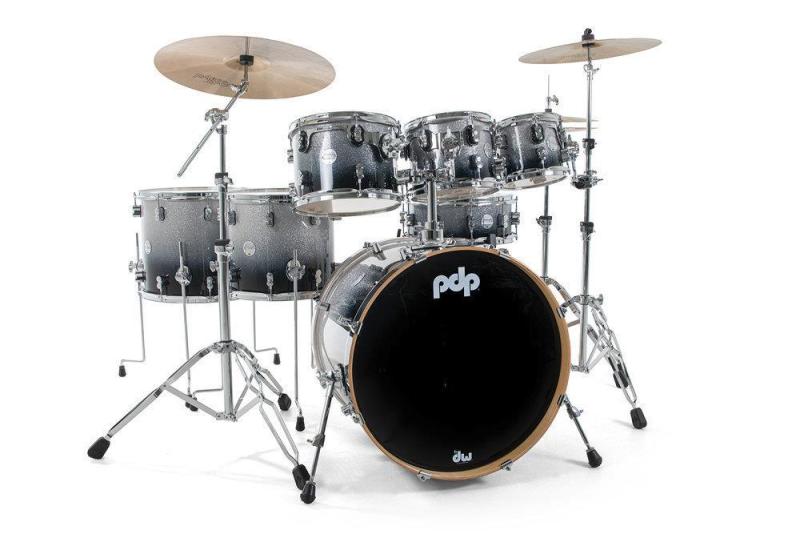 PDP by DW Drum set Concept Maple Silver to Black Fade