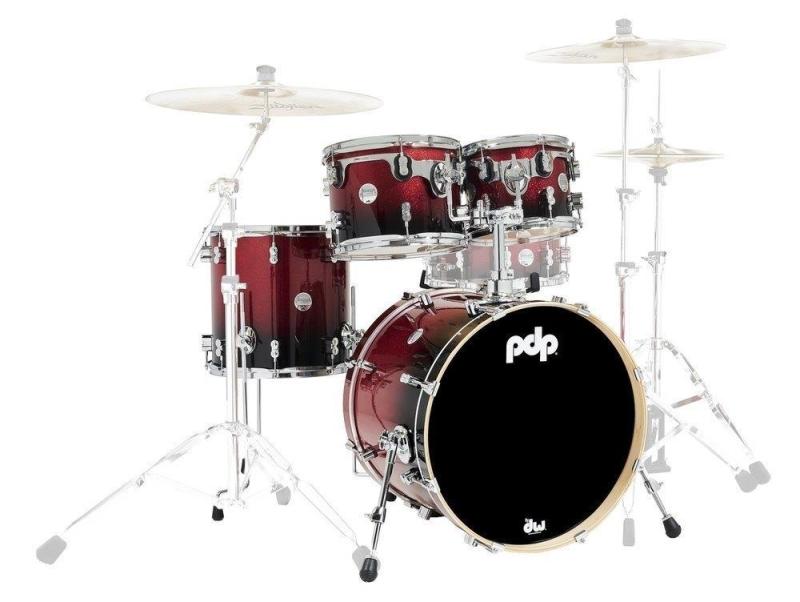 PDP by DW Shell set Concept Maple Red to Black Fade