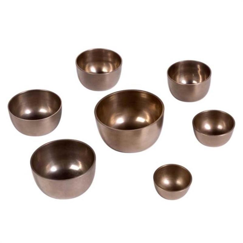 Afroton AKS861 Chakraset, 7 bowls 7-13 cm, cast metal w/one mallet