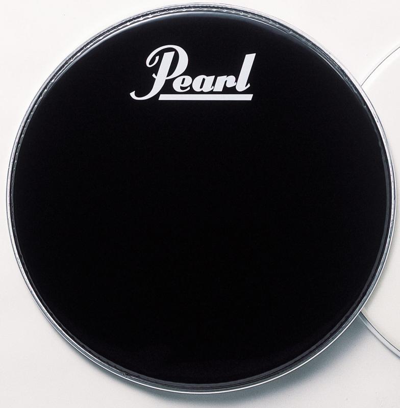 Pearl 22'' black beat bass drum head Pearl Logo