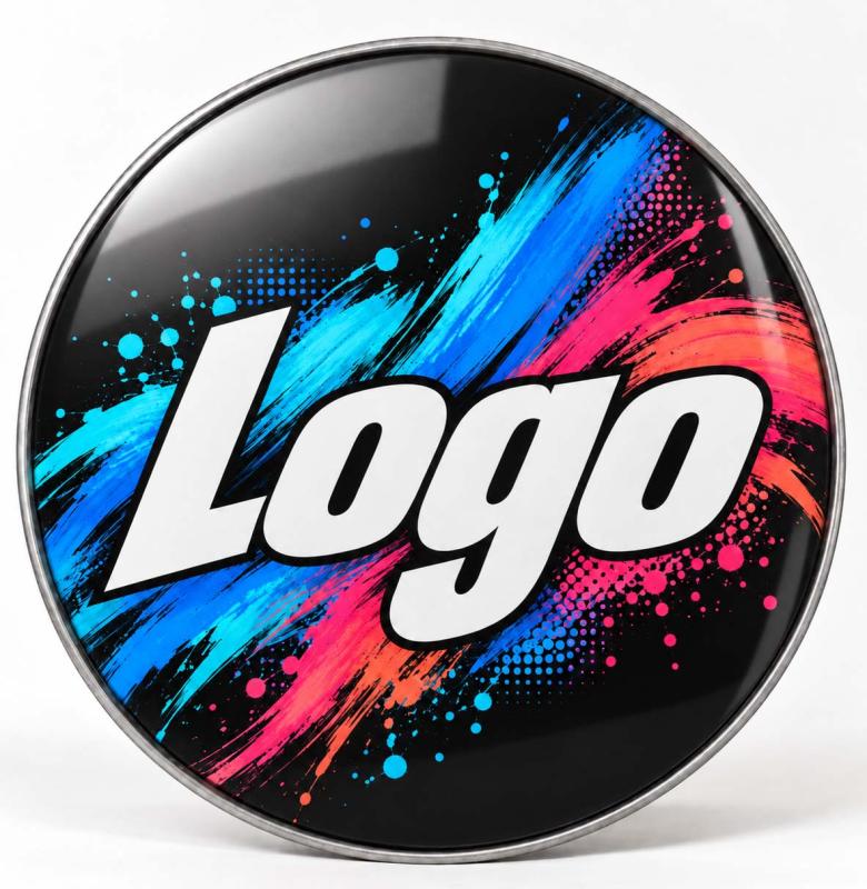 Logotryck, bastrumma