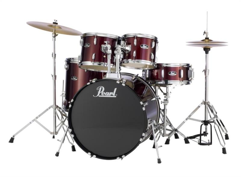 Pearl RS525SC Roadshow 5-pc. Drum Set w/Hardware & Cymbals Red Wine