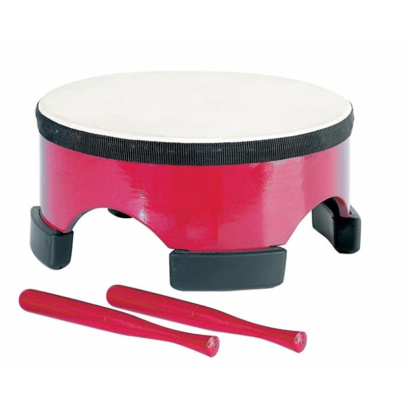 Planet Music Floor Drum 10″ Wood inkl. klubbor – Red