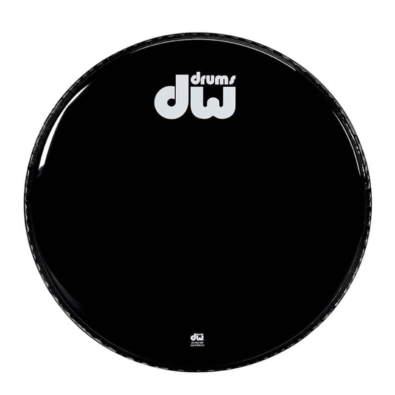 DW Gloss Black Bass Drum Head No Vents