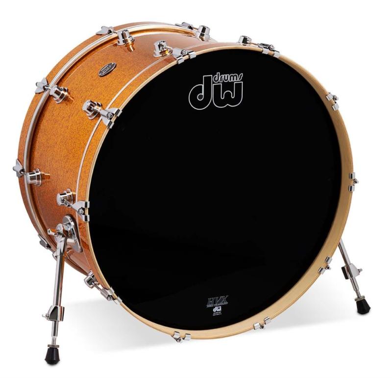 DW Performance Series Bass Drum, 14x24 - Gold Sparkle Finish Ply