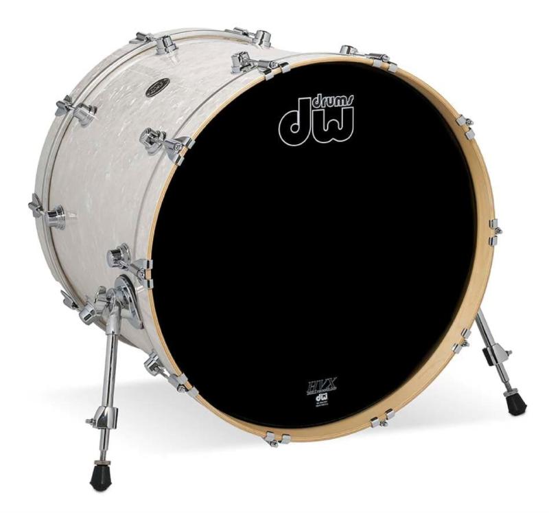 DW Performance Series Bass Drum 18x22 - White Marine Pearl Finish Ply