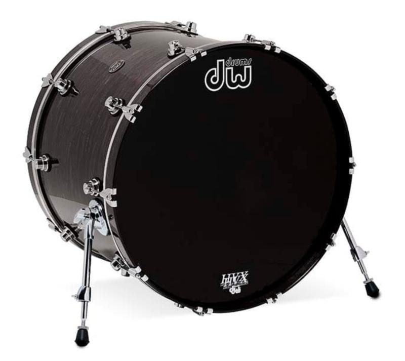 DW Performance Series Bass Drum 18x22 - Ebony Stain Gloss Lacquer