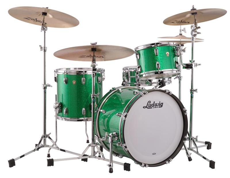 Ludwig Classic Maple Downbeat in Green Sparkle