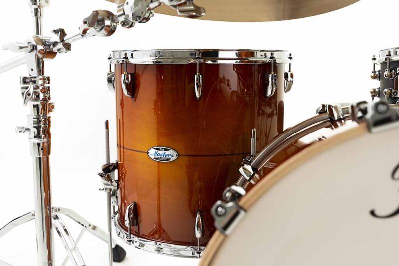 Pearl Masters Maple Complete 3 pc Shell Pack, Almond Red Stripe
