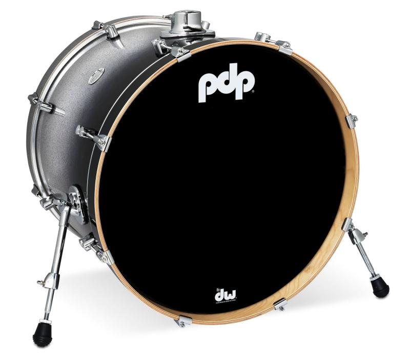 PDP Concept Maple Bass Drum, 18x22'' - Silver to Black Fade Lacquer