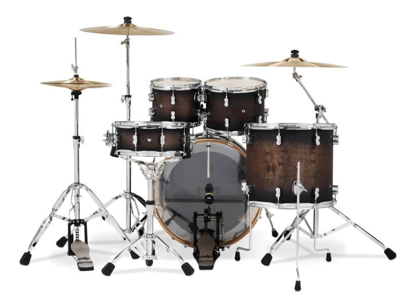 PDP Concept Maple Shell Pack, 5pc, 22'' - Charcoal Burst Lacquer