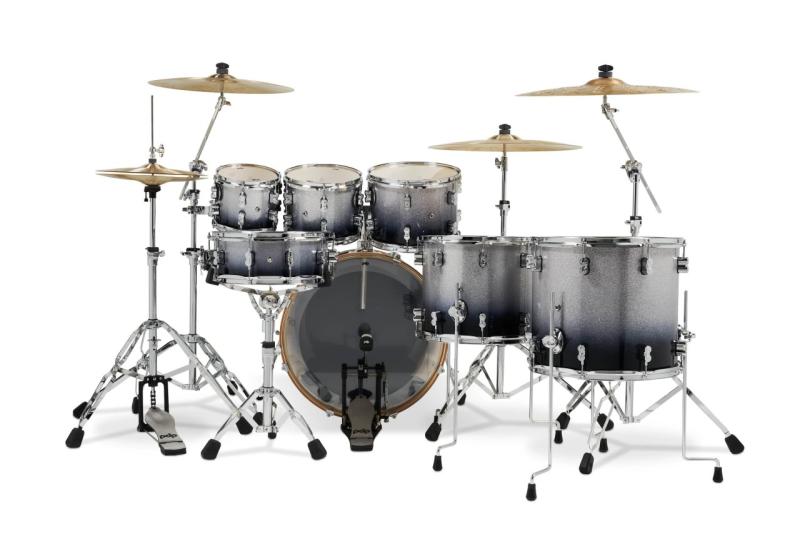 PDP Concept Maple Shell Pack, 7pc, 22'' - Silver to Black Fade Lacquer