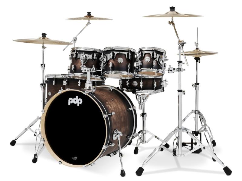 PDP Concept Maple Shell Pack, 7pc, 22'' - Charcoal Burst Lacquer