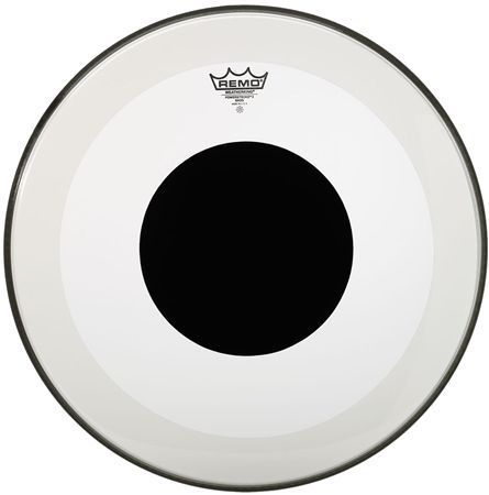 22” clear Powerstroke 3 Black Dot, bastrumma, Remo