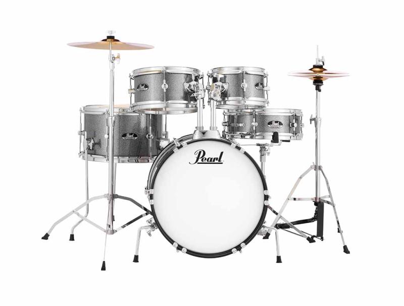 Pearl Roadshow Jr. 5-pc. Drum Set w/Hardware and Cymbals, Grindstone Sparkle