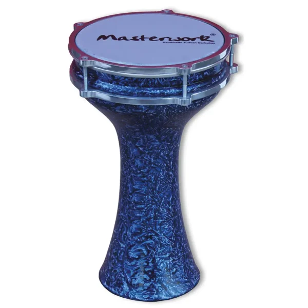 Masterwork TA-CM102-BL – Turkish Aluminium Colored Blue Marble Darbuka 16,5 cm