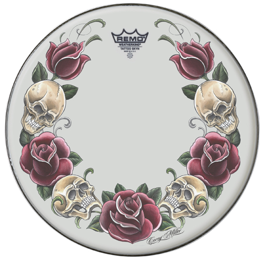 14” Tattoo Skyn ”Rock and Roses” – Vit, Remo