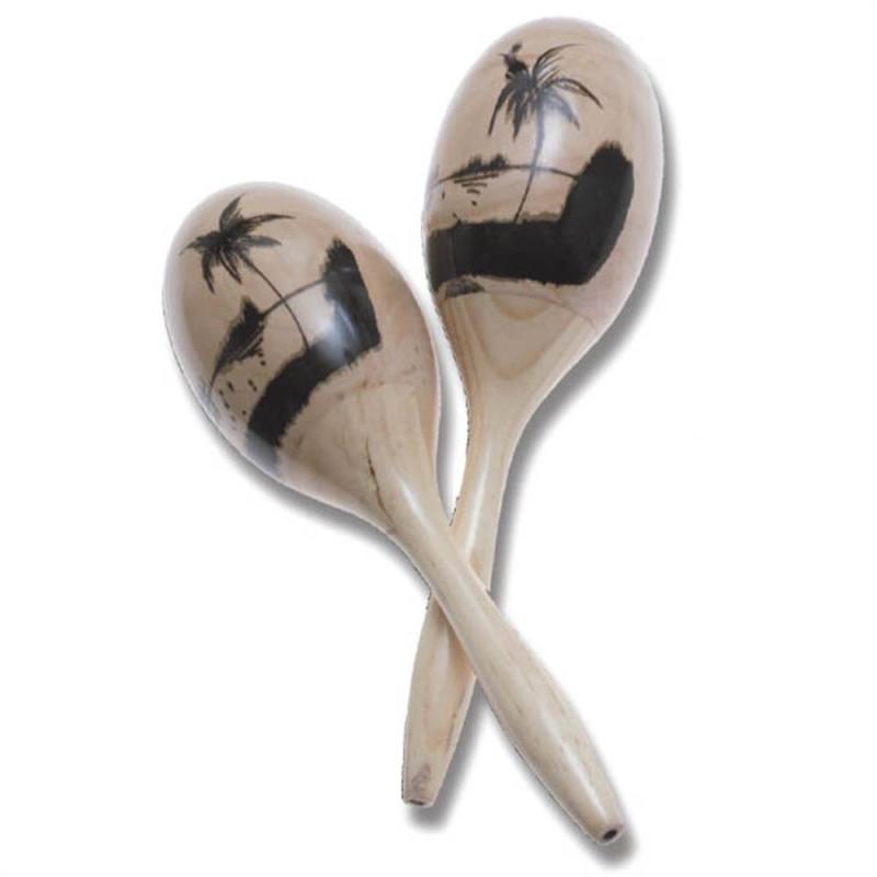 Trophy Maracas Hand Painted w/natural Finish, wood, 12″
