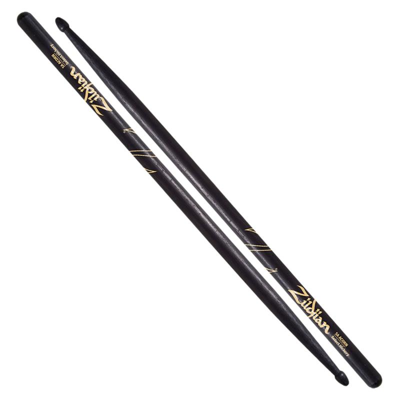 Zildjian 5A Acorn Black Hickory Drumsticks Wood Tip