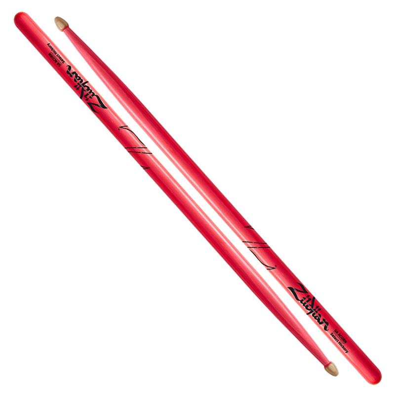 Zildjian 5A Acorn hickory neon pink wood tip