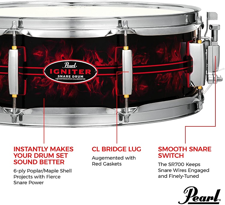 Pearl igniter snare deals drum