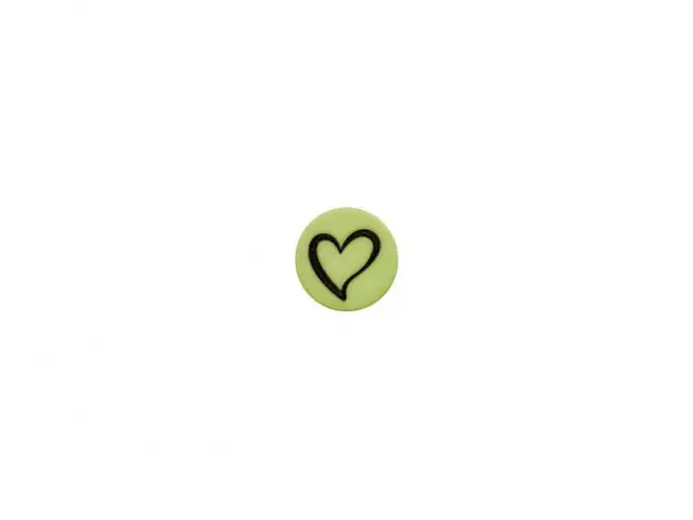 Knapp hjärta 12mm grön