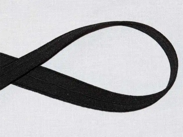 Resårband knapphål svart 18mm