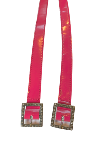 Sporremmar rosa lack/ strass