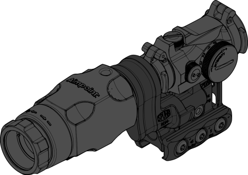 DF-20225K Aimpoint T-2 Magnifier Mount H57mm/2.25" PIC
