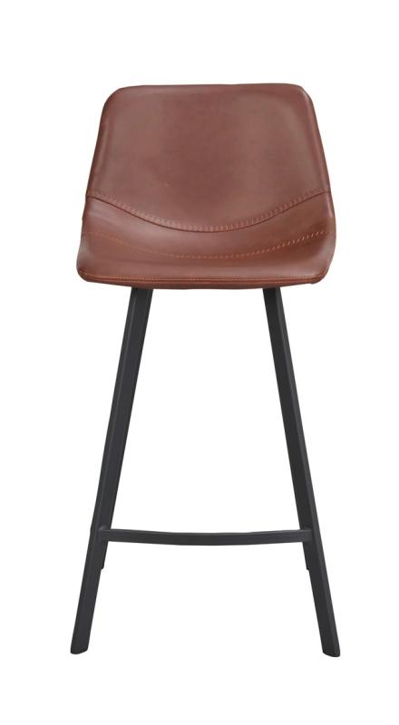 Auburn barstol brunt konstläder/svarta metall ben