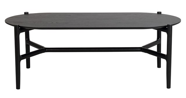 Holton soffbord ovalt 130x65 svart ek