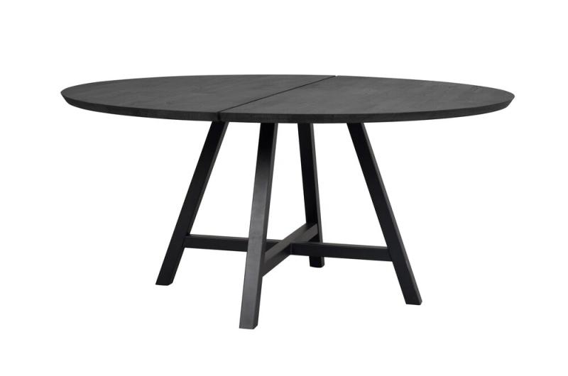 Carradale matbord Ø150 svart ek/A-ben svart met