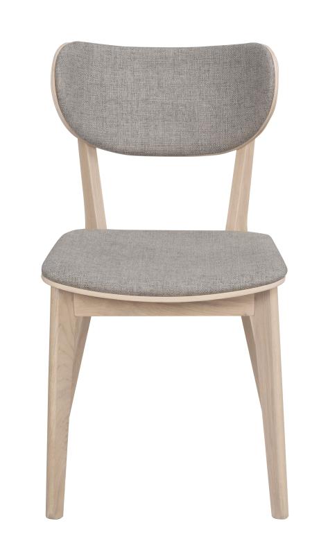 Kato stol vitpigmenterad ek/ljusgrått tyg
