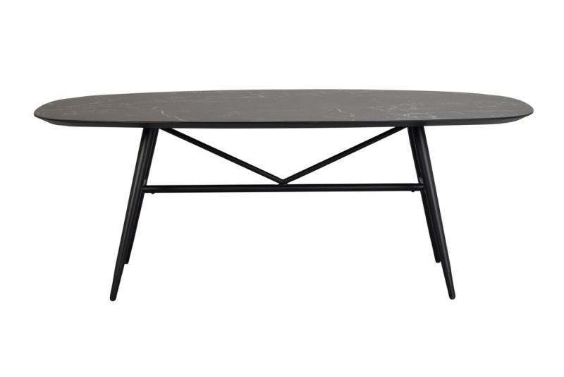 Springdale matbord 200 svart keramik/svart met