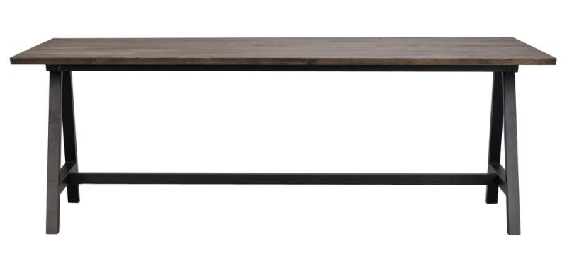Carradale matbord 220 brun ek/A-ben svart met